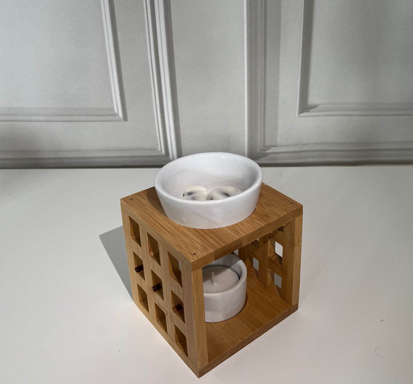 Ceramic & wood wax melt burner