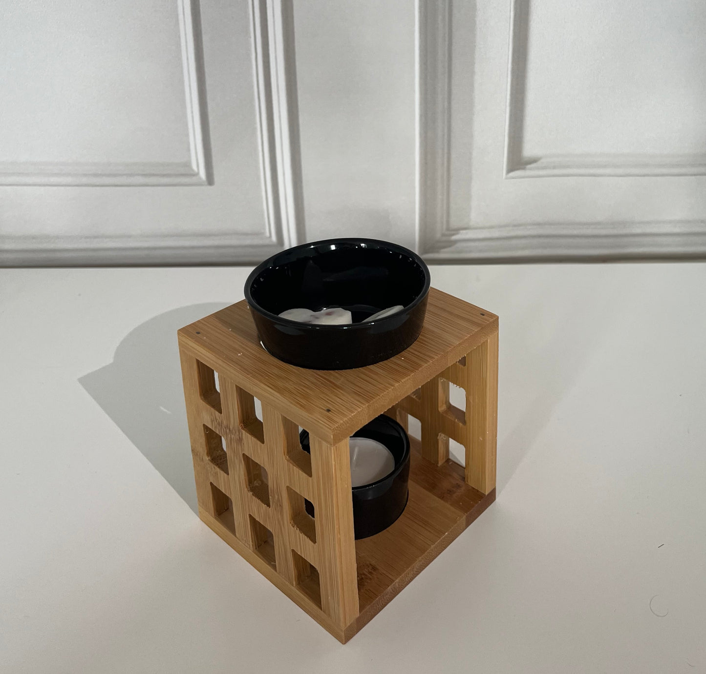 Ceramic & wood wax melt burner